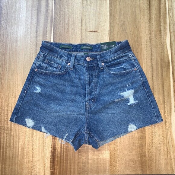 Wild Fable Juniors Teens High-Rise Distressed Cut-Off Denim Shorts Size 2/XS - Picture 4 of 12